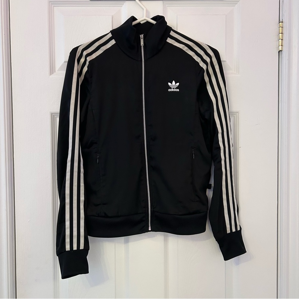 Adidas Black Jacket with White Logo